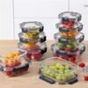 12 Piece High Borosilicate Glass Food Container Set with Microwaveable Lid
