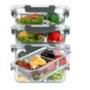 12 Piece High Borosilicate Glass Food Container Set with Microwaveable Lid
